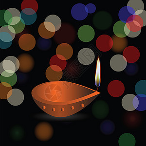 Diwali节日背景灯光模糊高清图片