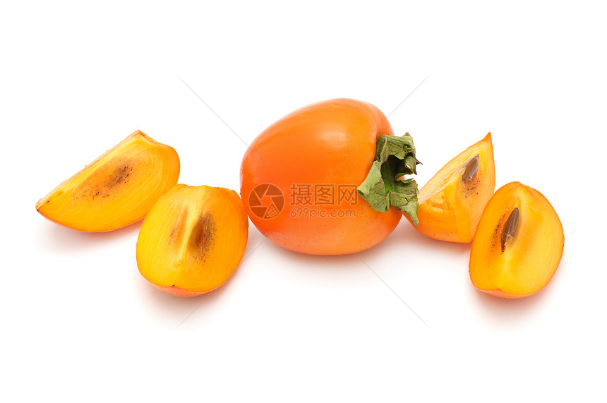 白色背景上的persimmon孤立于白色背景图片