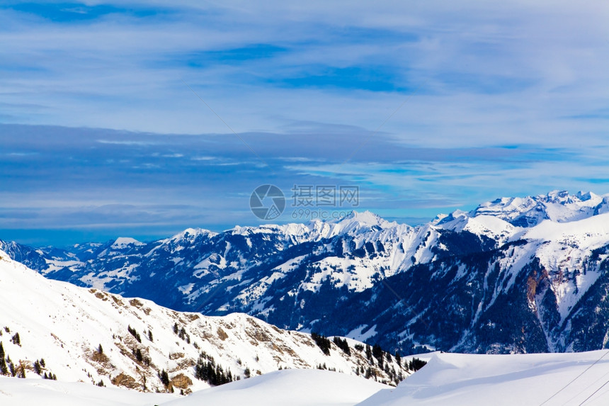 冬季地貌山景观美丽的冬天图片