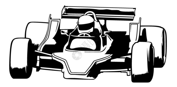 雷诺f1简约赛车设计矢量图插画