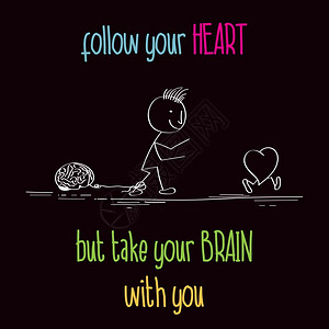 有趣的插图带信息跟随你的心脏矢量格式背景图片