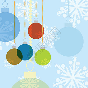 以圣诞节球和新年背景的色彩多插图图片