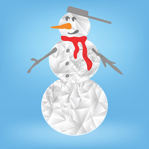 以蓝色背景的圣诞节雪人为色彩多的插图图片