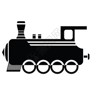 白色背景上带有火车头图标的插图片
