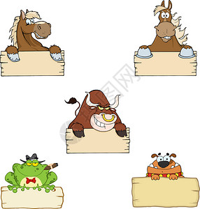 驴板肠卡通可爱的动物插画
