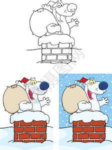 Cute卡通熊从Chimney蒸发收藏集图片