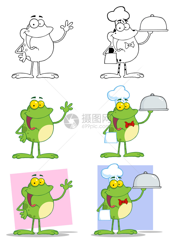 卡通青蛙混凝土字符集合图片
