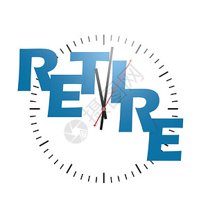 带有时钟图像的退休单词高频时钟图像已制作好艺术品可用于任何图形设计带时钟的退休单词背景图片