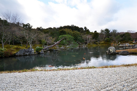 日本京都Tenryuji的美丽景色图片