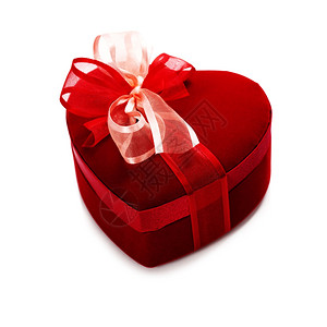红色爱心礼物盒加白背景图片