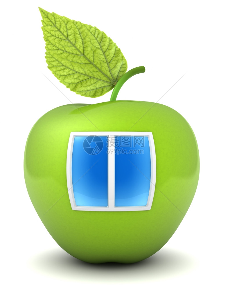 苹果形式的绿屋图片