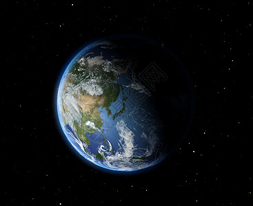 地球从空间到亚洲背景图片