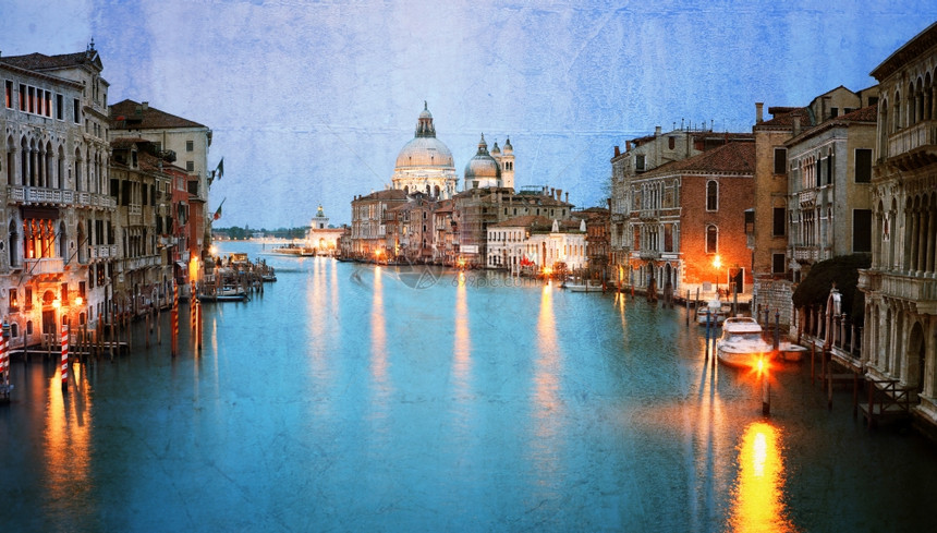 大运河在日落时的景象意大利威尼斯图片