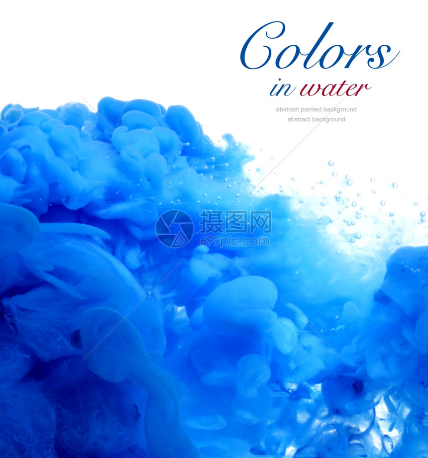 水中的丙烯酸颜色背景摘要图片
