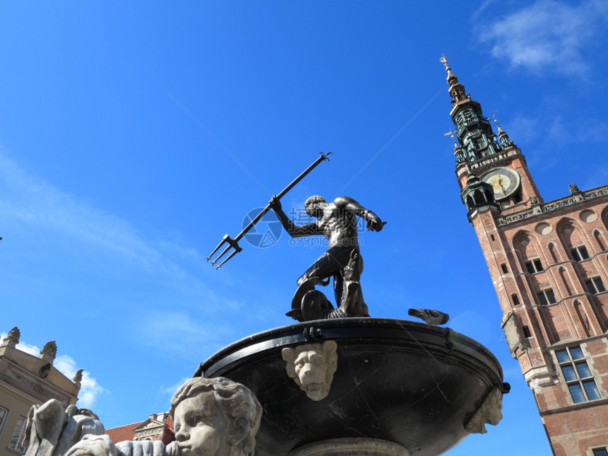 Neptune喷泉和波兰格但斯克市主要政厅图片