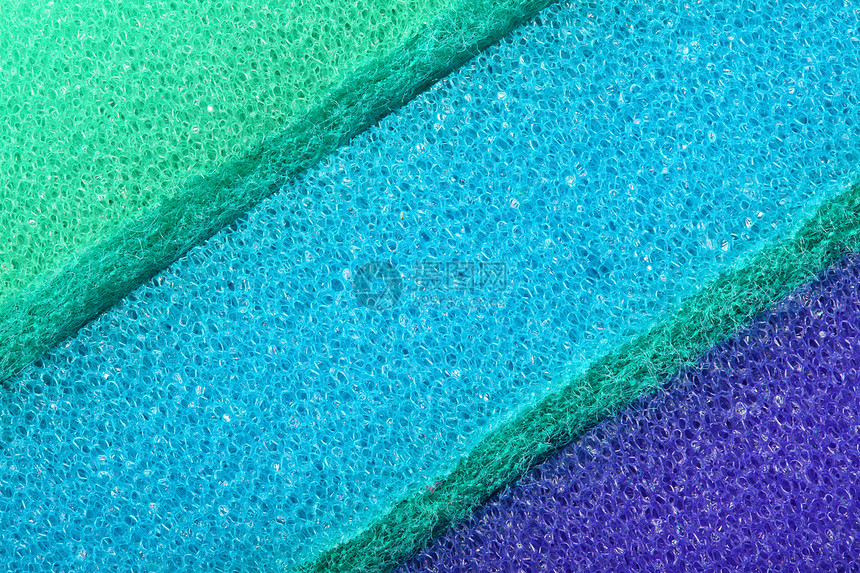 蓝绿色质纤维素泡沫海绵背景图片