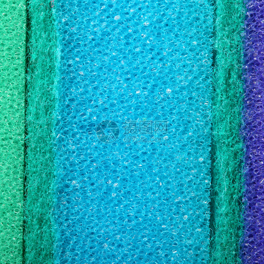 蓝色绿质地纤维素泡沫海绵背景方形图片
