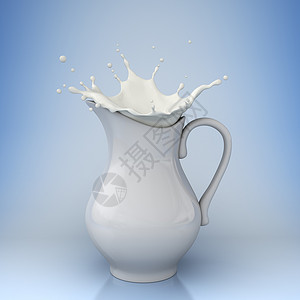 奶水从罐中涌出图片