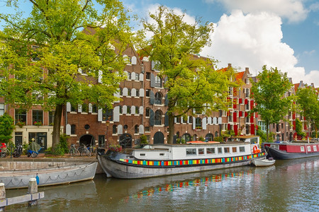 荷兰的阿姆斯特丹运河市风景图片