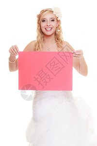怀着红色空白格的新娘年轻背景图片