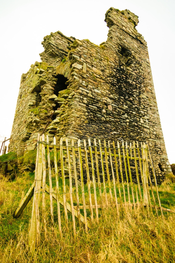 爱尔兰风景欧洲科克县废弃城堡的墟图片
