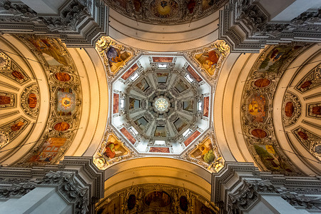 萨尔茨堡大教堂美丽的圆顶图片
