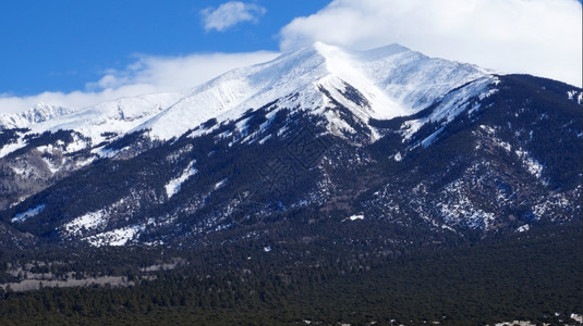 冬季下雪的高山覆盖物图片