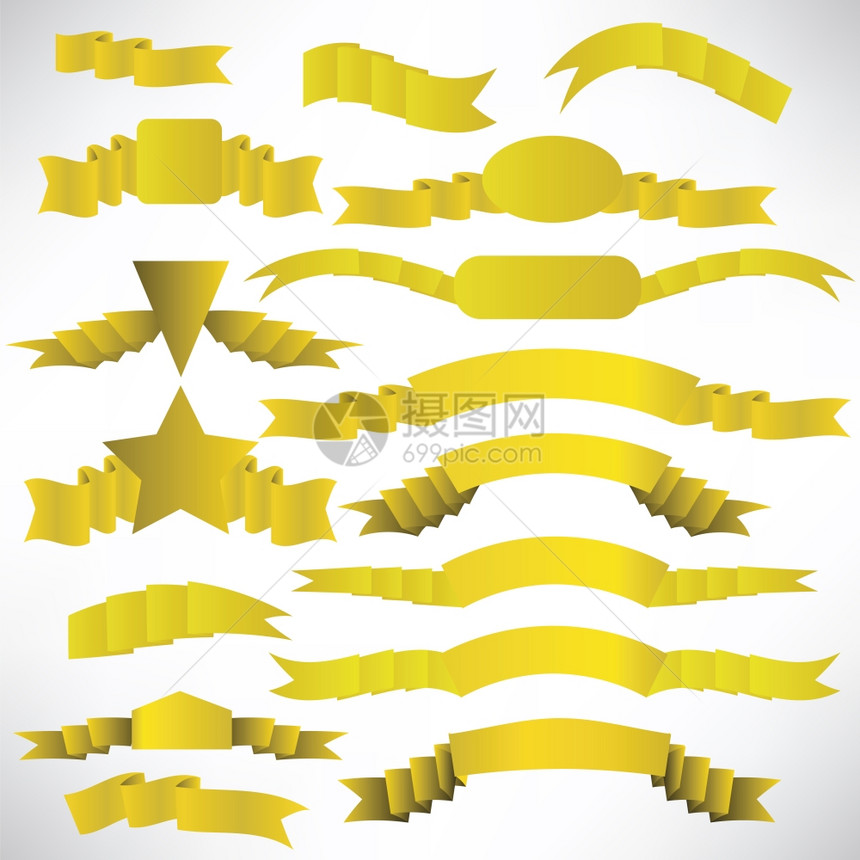 用于设计和装饰的带条纹黄丝里宾斯收藏设计元素白背景上的旗帜图片