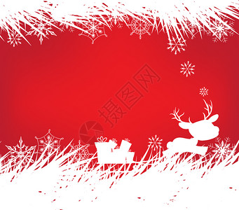带有装饰雪花和鹿的圣诞背景背景图片