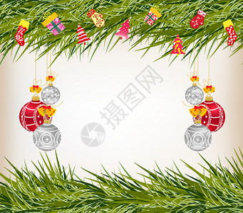 装饰树素材圣诞节背景插画