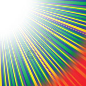阳光放射状发散底纹红色黄绿雷射的波形背景摘要雷射的方向不同背景