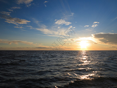 光辉的美日落波罗海上空乌云笼罩着日落背景图片