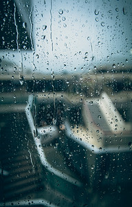 雨滴在窗户上图片