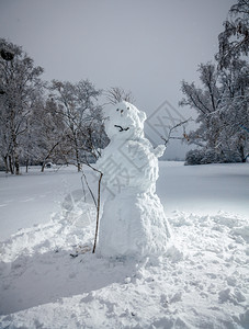 冬季公园大雪人户外照片图片