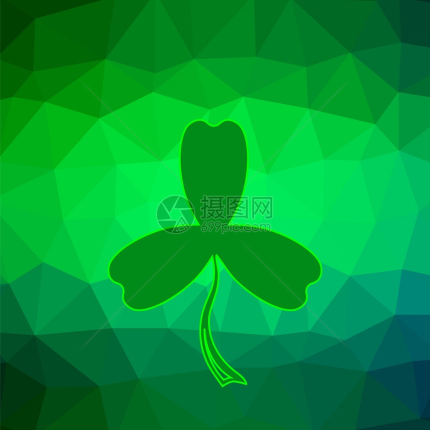绿色圆形背景Clover圣帕特里克日背景绿色Clover图片