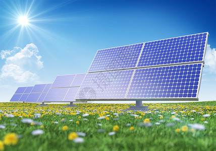 绿地太阳能电池板图片