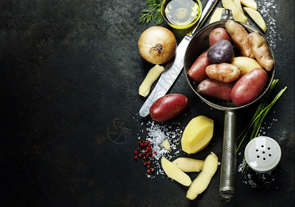 土豆配制xAFresh有机蔬菜食物背景花园健康食品图片