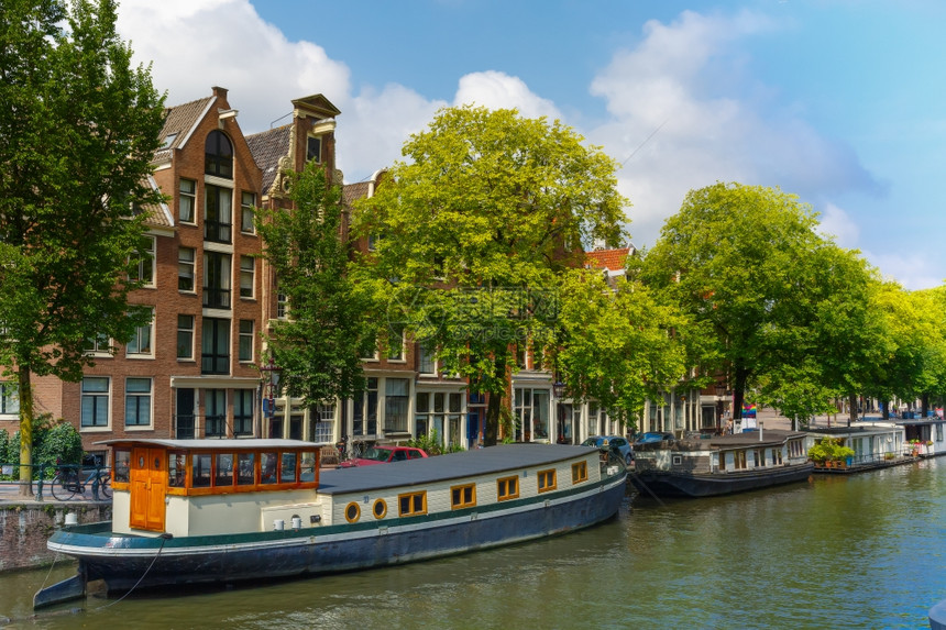 荷兰的阿姆斯特丹运河市风景图片