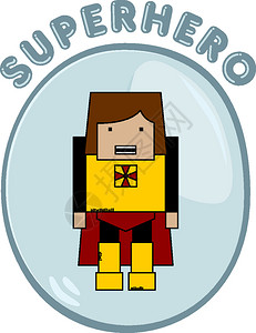 可编辑的超级卡通英雄人物字符矢量图形艺术设计插超级卡通英雄字符背景图片