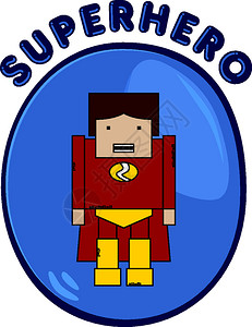 可编辑的超级卡通英雄人物字符矢量图形艺术设计插超级卡通英雄字符图片