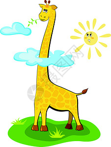 太阳晒的长颈鹿图片