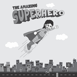 可编辑的超级英雄漫画矢量图形艺术设计插背景图片