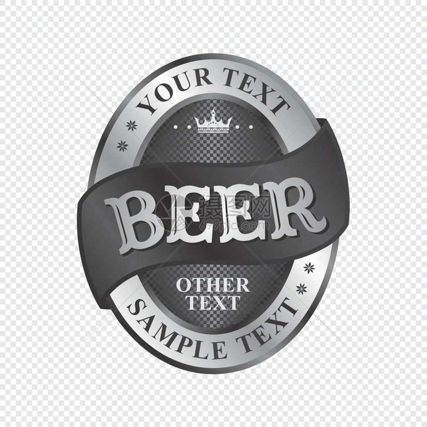 啤酒标签主题矢量图形图片