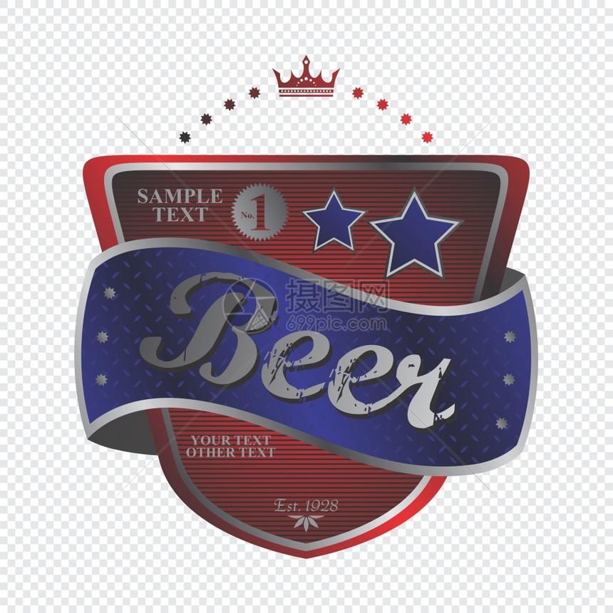 啤酒标签主题矢量图形艺术设计插图片