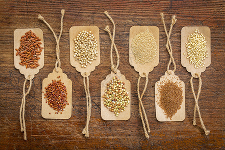 五折疯抢价标签健康无谷质quinoa高梁棕米teffhuckweatamaranthkillet对生锈木材纸价标签的最高看法背景