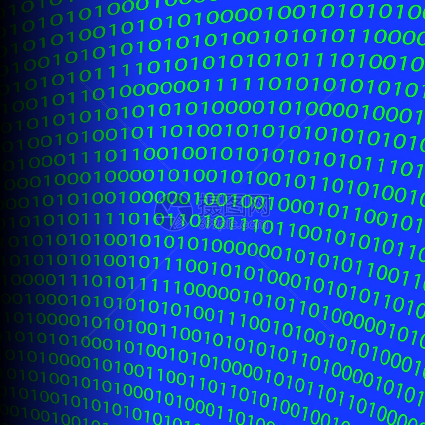 蓝背景上的二进制计算机代码图片