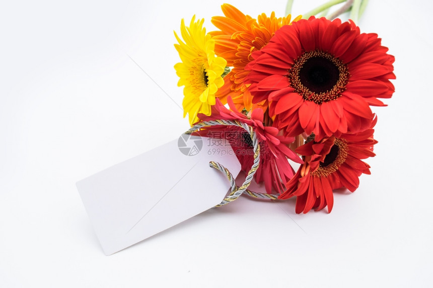 MothersDayConceptivepostcardwith彩色花朵的明信片图片
