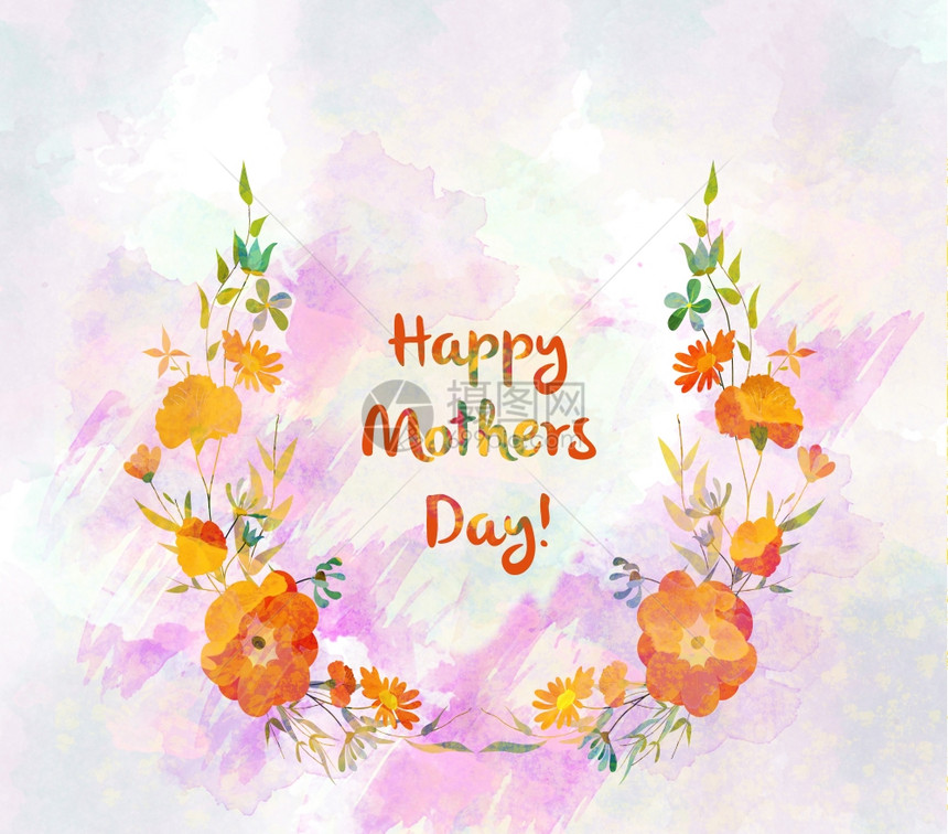 花环为母亲们的一天用可爱真花朵和叶子做母亲们的花圈图片