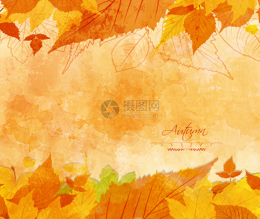 秋背景水彩图片