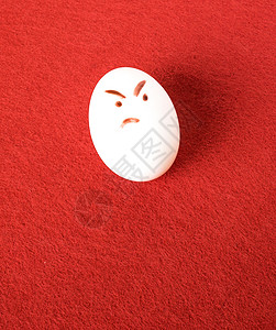 红色油漆鸡蛋生气情绪的鸡蛋绘画表情背景